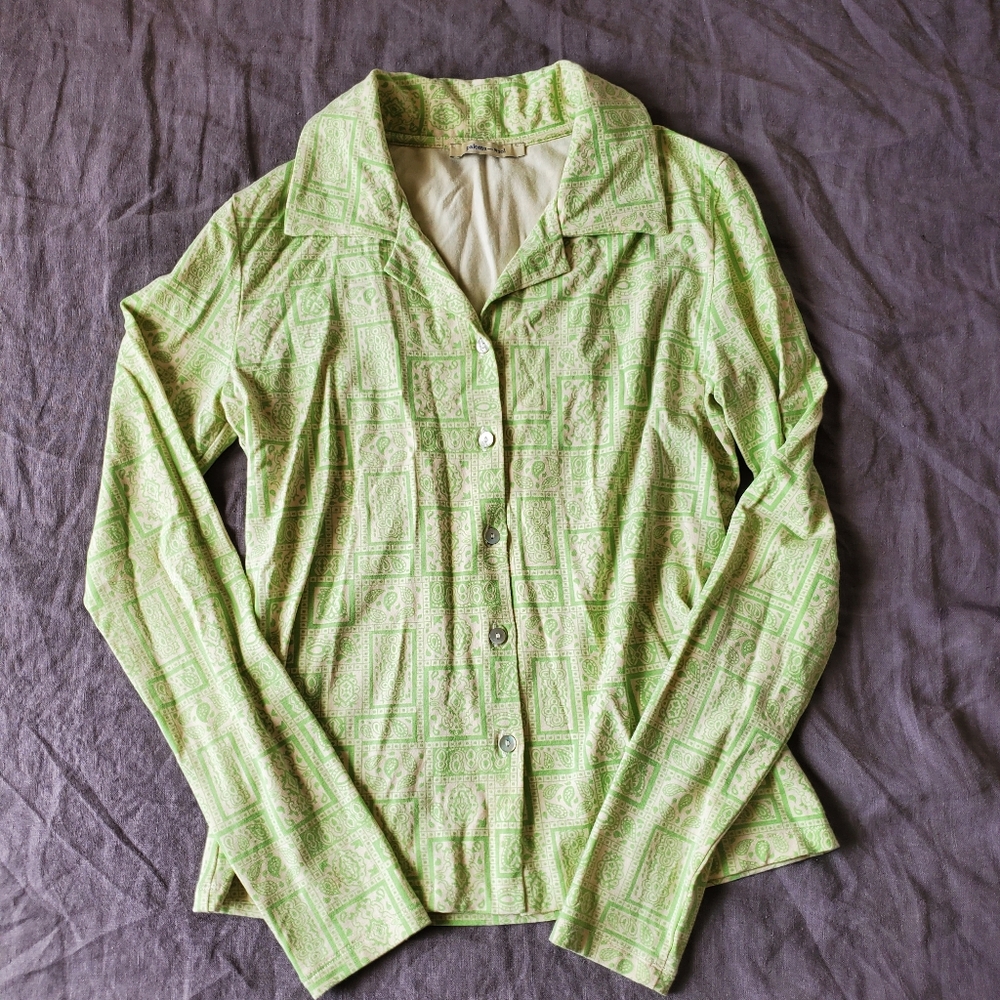 Paloma Wool Nasa green button up shirt